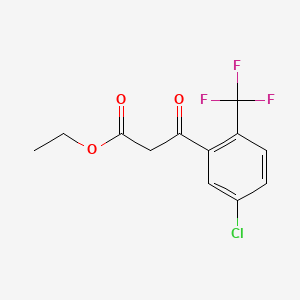 molecular formula C12H10ClF3O3 B8218216 Ethyl 3-(5-chloro-2-(trifluoromethyl)phenyl)-3-oxopropanoate 