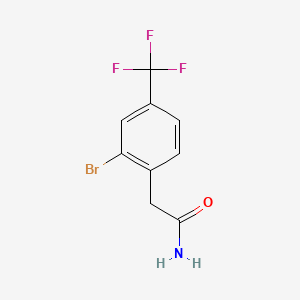 molecular formula C9H7BrF3NO B8218235 2-[2-Bromo-4-(trifluoromethyl)phenyl]acetamide 