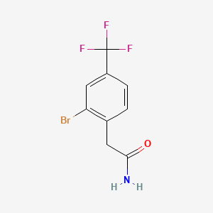 molecular formula C9H7BrF3NO B8218235 2-[2-溴-4-(三氟甲基)苯基]乙酰胺 