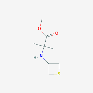 molecular formula C8H15NO2S B8218263 Methyl2-methyl-2-(thietan-3-ylamino)propanoate 