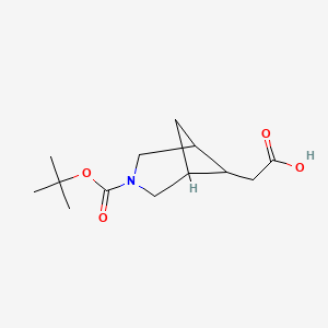 molecular formula C13H21NO4 B8218290 2-[endo-3-Boc-3-azabicyclo[3.1.1]heptan-6-yl]acetic acid 