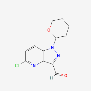 5-chloro-1-(oxan-2-yl)-1H-pyrazolo[4,3-b]pyridine-3-carbaldehyde