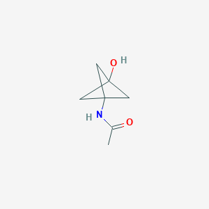 molecular formula C7H11NO2 B8218338 N-{3-hydroxybicyclo[1.1.1]pentan-1-yl}acetamide 