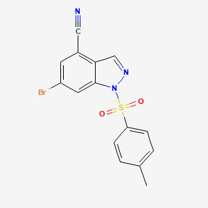 molecular formula C15H10BrN3O2S B8218369 6-bromo-1-tosyl-1H-indazole-4-carbonitrile 