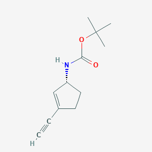 molecular formula C12H17NO2 B8218377 tert-Butyl(R)-(3-ethynylcyclopent-2-en-1-yl)carbamate 