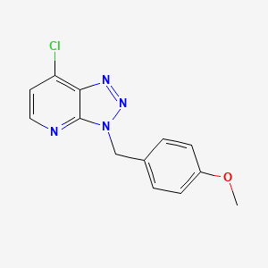 molecular formula C13H11ClN4O B8218383 7-chloro-3-[(4-methoxyphenyl)methyl]-3H-[1,2,3]triazolo[4,5-b]pyridine 