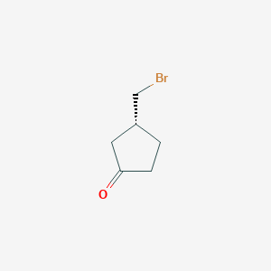 molecular formula C6H9BrO B8218418 (R)-3-(Bromomethyl)cyclopentan-1-one 