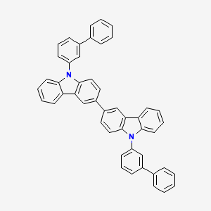 molecular formula C48H32N2 B8218442 9,9'-Bis([1,1'-biphenyl]-3-yl)-3,3'-bi-9H-carbazole 