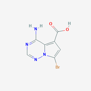 molecular formula C7H5BrN4O2 B8218477 4-Amino-7-bromopyrrolo[2,1-f][1,2,4]triazine-5-carboxylicacid 