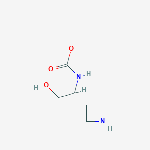 molecular formula C10H20N2O3 B8218479 tert-butylN-[1-(azetidin-3-yl)-2-hydroxyethyl]carbamate 