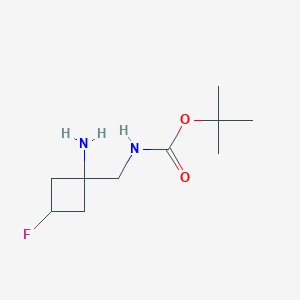 molecular formula C10H19FN2O2 B8218482 tert-butyl N-[(1-amino-3-fluorocyclobutyl)methyl]carbamate 