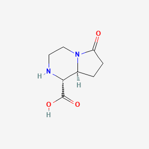 molecular formula C8H12N2O3 B8218542 (1R,8aS)-6-oxo-octahydropyrrolo[1,2-a]pyrazine-1-carboxylic acid 