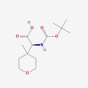 molecular formula C13H23NO5 B8218590 (S)-tert-Butoxycarbonylamino-(4-methyl-tetrahydro-pyran-4-yl)-acetic acid 