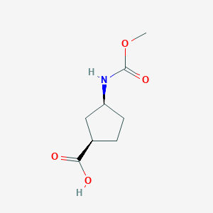 (1R,3S)-3-((Methoxycarbonyl)amino)cyclopentane-1-carboxylic acid