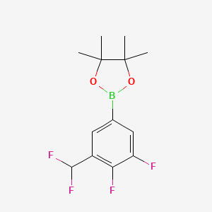 molecular formula C13H15BF4O2 B8218767 2-(3-(Difluoromethyl)-4,5-difluorophenyl)-4,4,5,5-tetramethyl-1,3,2-dioxaborolane 