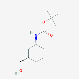 molecular formula C12H21NO3 B8218786 Tert-Butyl Trans-(5-Hydroxymethyl)Cyclohex-2-Enylcarbamate 