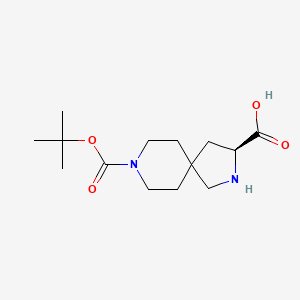 molecular formula C14H24N2O4 B8218794 (3S)-8-[(2-methylpropan-2-yl)oxycarbonyl]-2,8-diazaspiro[4.5]decane-3-carboxylic acid 