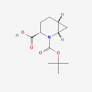 molecular formula C12H19NO4 B8218806 (1S,3S,6R)-2-[(2-methylpropan-2-yl)oxycarbonyl]-2-azabicyclo[4.1.0]heptane-3-carboxylic acid 