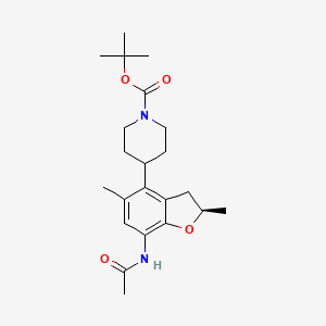molecular formula C22H32N2O4 B8218900 (R)-Tert-butyl 4-(7-acetamido-2,5-dimethyl-2,3-dihydrobenzofuran-4-YL)piperidine-1-carboxylate 