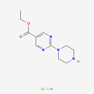 molecular formula C11H17ClN4O2 B8218910 Ethyl 2-(piperazin-1-YL)pyrimidine-5-carboxylate hcl 
