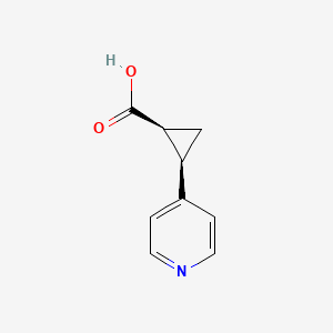 molecular formula C9H9NO2 B8218912 (1S,2R)-2-pyridin-4-ylcyclopropane-1-carboxylic acid 