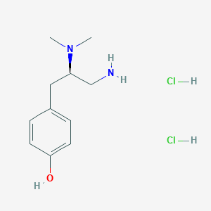molecular formula C11H20Cl2N2O B8218977 (R)-4-(3-Amino-2-(dimethylamino)propyl)phenol 2hcl 