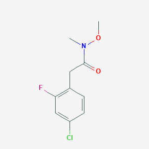 molecular formula C10H11ClFNO2 B8218999 2-(4-Chloro-2-fluorophenyl)-N-methoxy-N-methylacetamide 