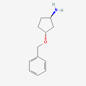 molecular formula C12H17NO B8219004 (1R,3R)-rel-3-(Benzyloxy)cyclopentan-1-amine 