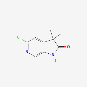 molecular formula C9H9ClN2O B8219035 5-Chloro-3,3-dimethyl-1H,2H,3H-pyrrolo[2,3-c]pyridin-2-one 