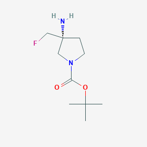 molecular formula C10H19FN2O2 B8219040 tert-Butyl (3R)-3-amino-3-(fluoromethyl)pyrrolidine-1-carboxylate 