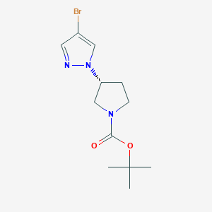 molecular formula C12H18BrN3O2 B8219046 tert-Butyl (R)-3-(4-bromo-1H-pyrazol-1-yl)pyrrolidine-1-carboxylate 