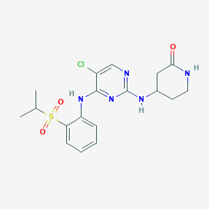 molecular formula C18H22ClN5O3S B8219051 4-(5-氯-4-(2-(异丙基磺酰基)苯基氨基)嘧啶-2-氨基)哌啶-2-酮 
