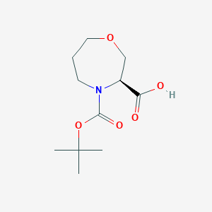 molecular formula C11H19NO5 B8219052 (3S)-4-tert-Butoxycarbonyl-1,4-oxazepane-3-carboxylic acid 