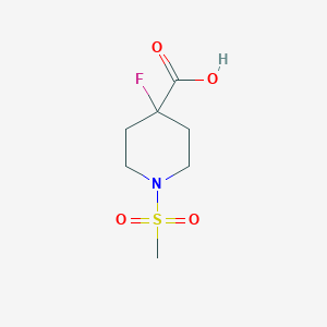 molecular formula C7H12FNO4S B8219058 4-Fluoro-1-methanesulfonylpiperidine-4-carboxylic acid 