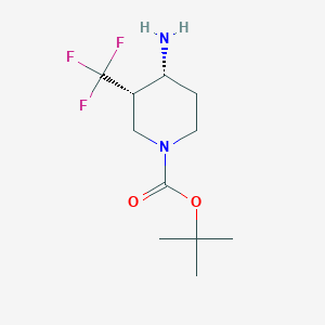 molecular formula C11H19F3N2O2 B8219153 tert-Butyl cis-4-amino-3-(trifluoromethyl)piperidine-1-carboxylate 