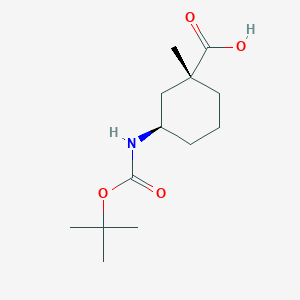 molecular formula C13H23NO4 B8219170 (1R,3R)-3-{[(tert-butoxy)carbonyl]amino}-1-methylcyclohexane-1-carboxylic acid CAS No. 2165979-04-2