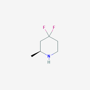 molecular formula C6H11F2N B8219175 (2S)-4,4-Difluoro-2-methylpiperidine 