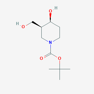 molecular formula C11H21NO4 B8219179 tert-Butyl (3S,4S)-4-hydroxy-3-(hydroxymethyl)piperidine-1-carboxylate 