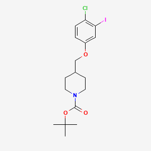 molecular formula C17H23ClINO3 B8219221 tert-Butyl 4-((4-chloro-3-iodophenoxy)methyl)piperidine-1-carboxylate 