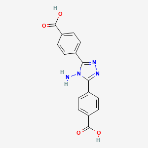 molecular formula C16H12N4O4 B8219228 4,4'-(4-Amino-4H-1,2,4-triazole-3,5-diyl)dibenzoic acid 