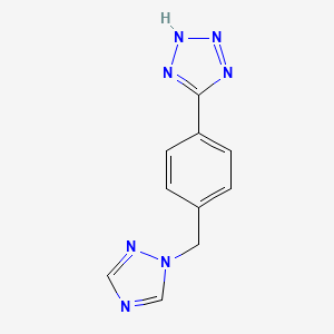 molecular formula C10H9N7 B8219260 2H-Tetrazole, 5-[4-(1H-1,2,4-triazol-1-ylmethyl)phenyl]- 