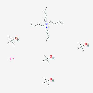 molecular formula C32H76FNO4 B8219291 Tetrabutylammonium fluoride tetra-2-methylpropan-2-ol complex 