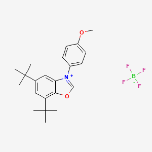 molecular formula C22H28BF4NO2 B8219306 5,7-Di-tert-butyl-3-(4-methoxyphenyl)benzo[d]oxazol-3-ium tetrafluoroborate 