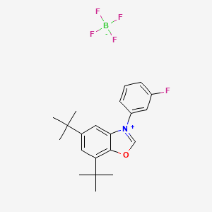 molecular formula C21H25BF5NO B8219310 5,7-Di-tert-butyl-3-(3-fluorophenyl)benzo[d]oxazol-3-ium tetrafluoroborate 