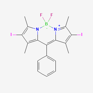 molecular formula C19H17BF2I2N2 B8219332 5,5-Difluoro-2,8-diiodo-1,3,7,9-tetramethyl-10-phenyl-5H-dipyrrolo[1,2-c:2',1'-f][1,3,2]diazaborinin-4-ium-5-uide 
