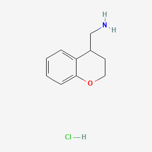 molecular formula C10H14ClNO B8219339 1-(3,4-dihydro-2H-1-benzopyran-4-yl)methanamine hydrochloride 