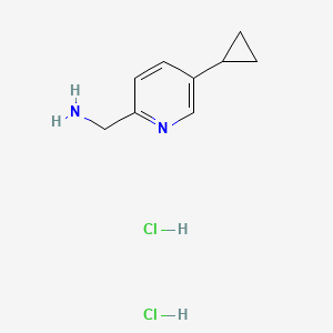 molecular formula C9H14Cl2N2 B8219349 1-(5-Cyclopropylpyridin-2-yl)methanamine dihydrochloride 