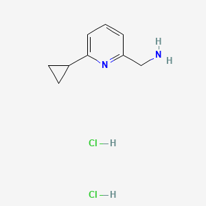 molecular formula C9H14Cl2N2 B8219353 1-(6-Cyclopropylpyridin-2-yl)methanamine dihydrochloride 