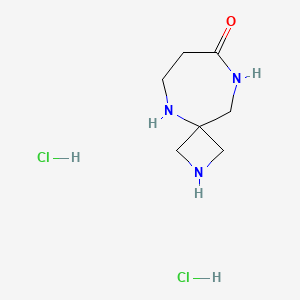 molecular formula C7H15Cl2N3O B8219392 2,5,9-Triazaspiro[3.6]decan-8-one dihydrochloride 