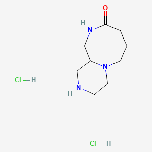 molecular formula C9H19Cl2N3O B8219426 decahydro-1H-pyrazino[1,2-a][1,4]diazocin-9-one dihydrochloride 